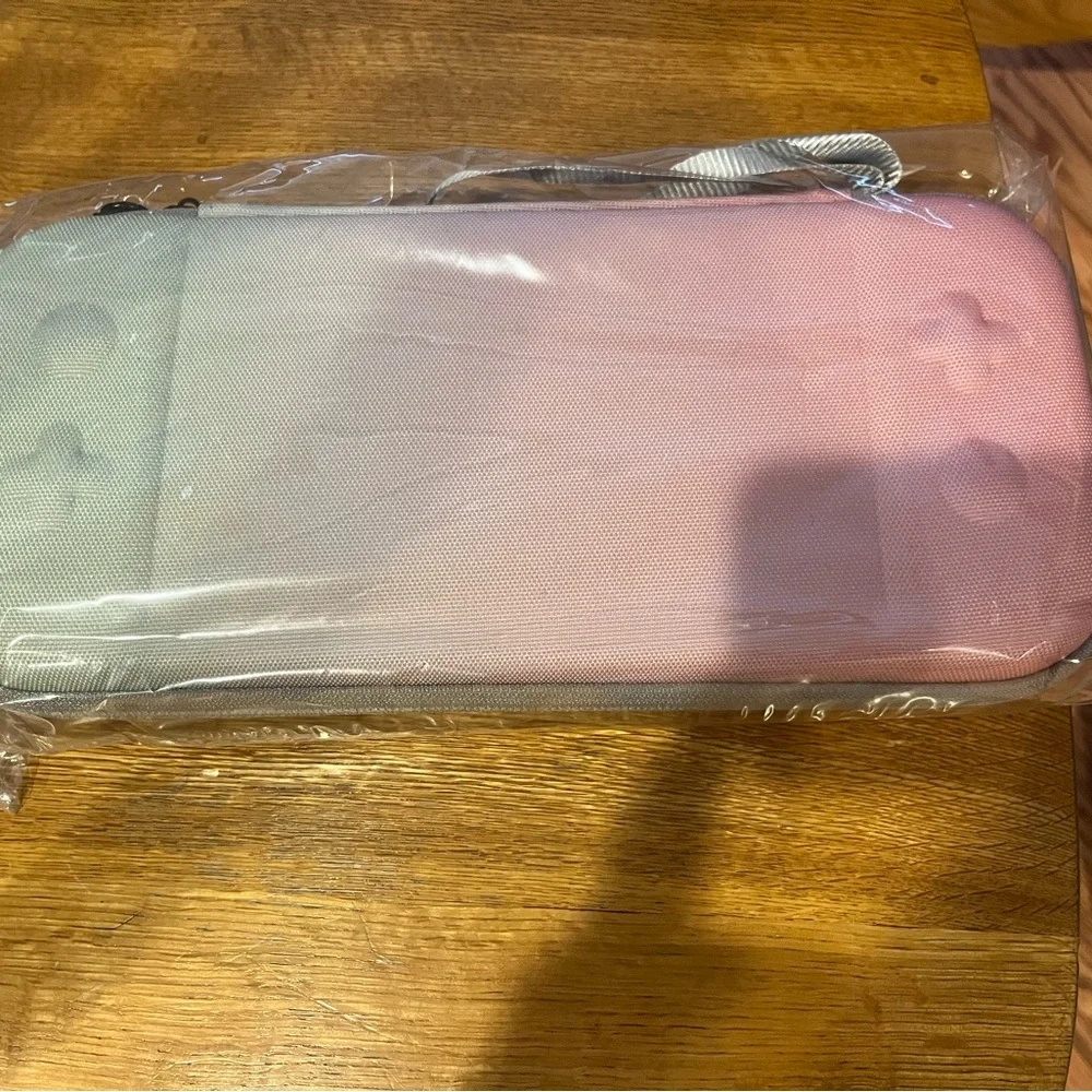 Pink and Gray Nintendo Switch Gaming Console Case